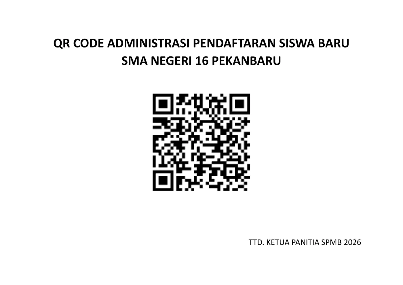 Barcode Administrasi Pendaftaran Siswa Baru